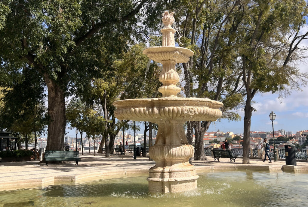 fountain in Lisbon with a beautiful view