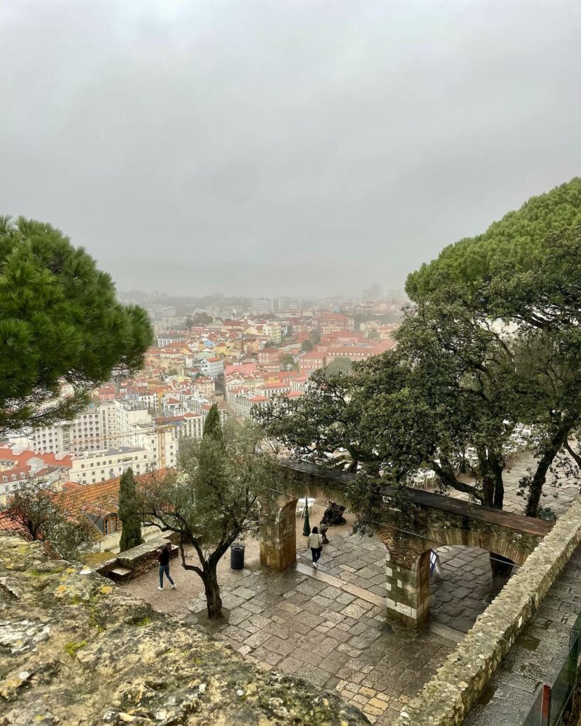 sao jorge castle viewpoint in winter