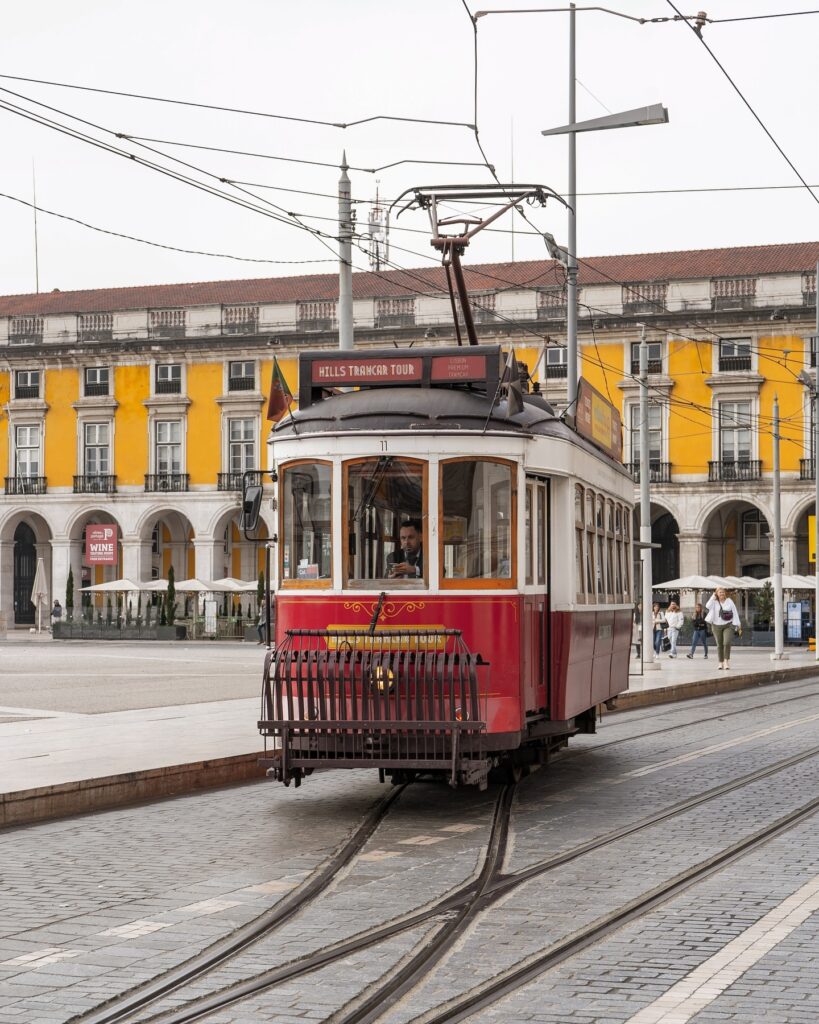 lisbon red tram